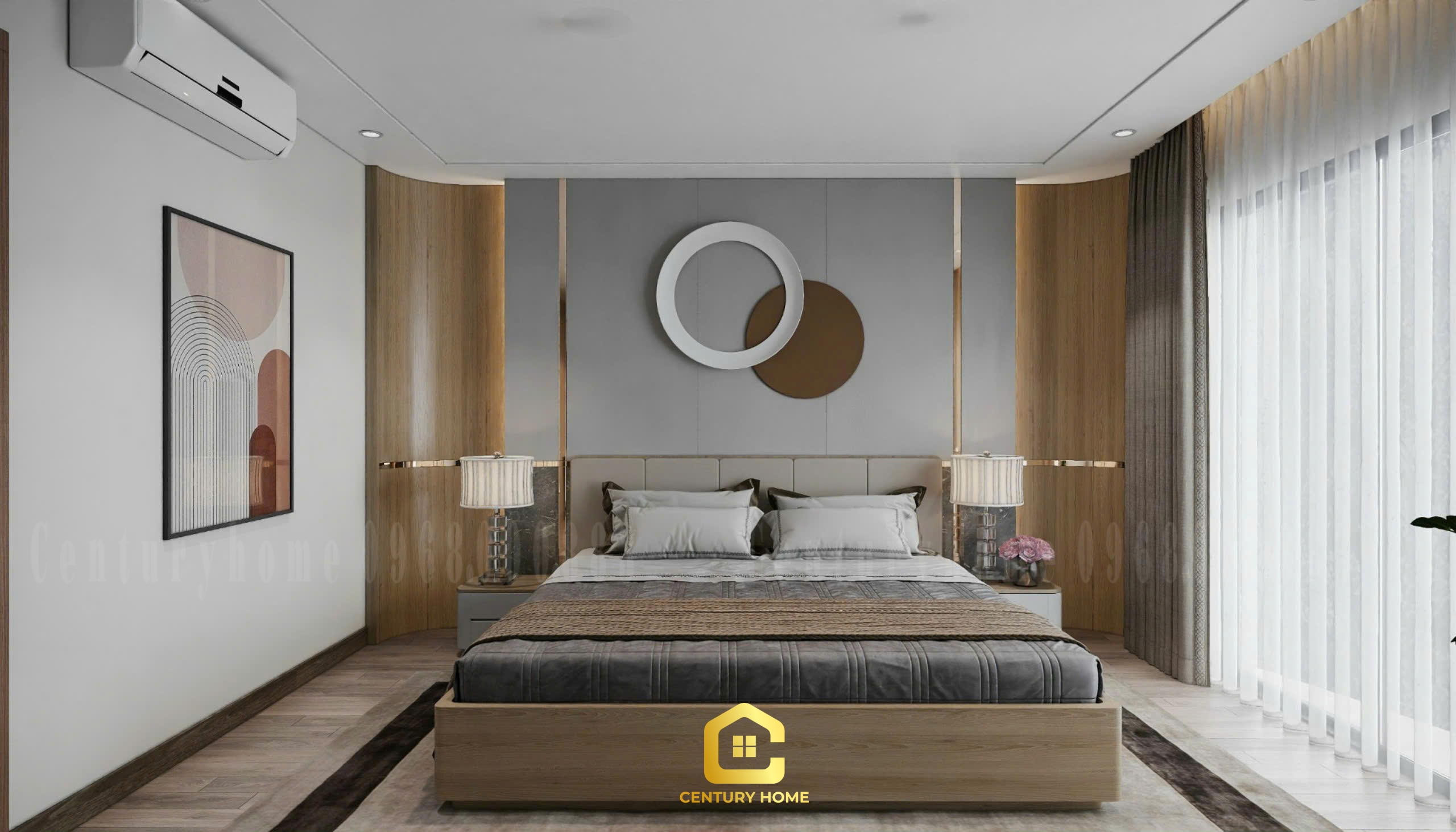 Thiết Kế Nội Thất Phòng Ngủ Phong Cách Hiện Đại - Chị Hiền Cầu Giấy