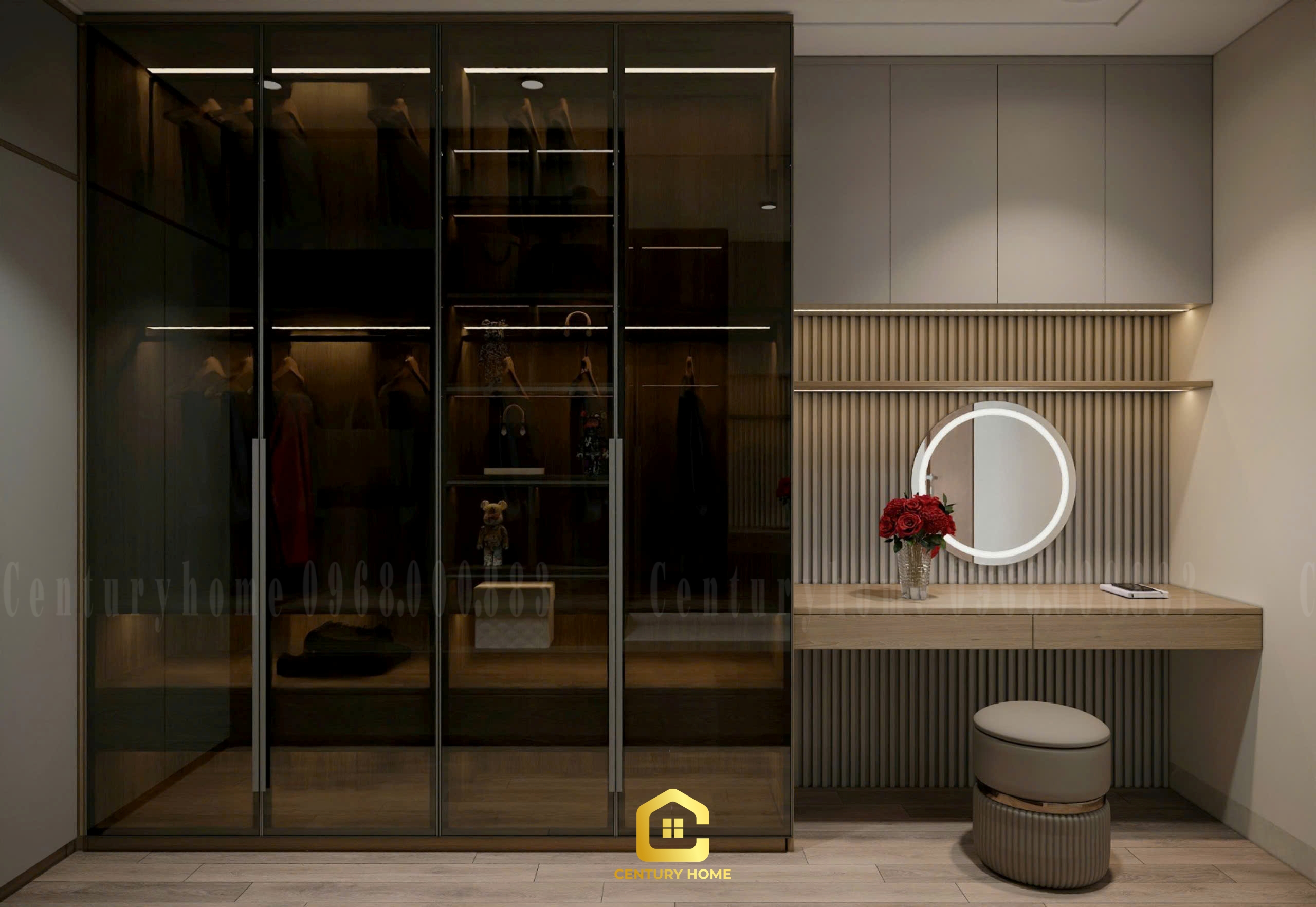 Thiết Kế Nội Thất Phòng Thay Đồ Phong Cách Hiện Đại - Chị Hiền Cầu Giấy