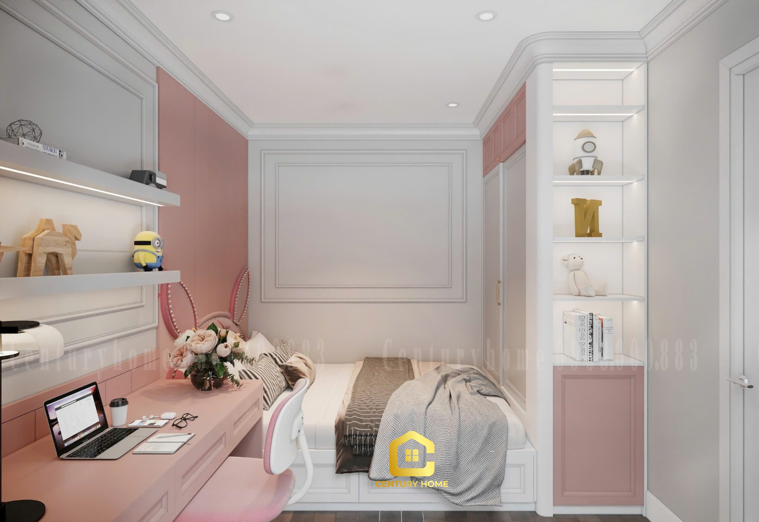 Thiết Kế Nội Thất Phòng Trẻ Em Phong Cách Tân Cổ - Dự Án Ecogreend Nguyễn Xuyển - Chị Hiền Cầu Giấy