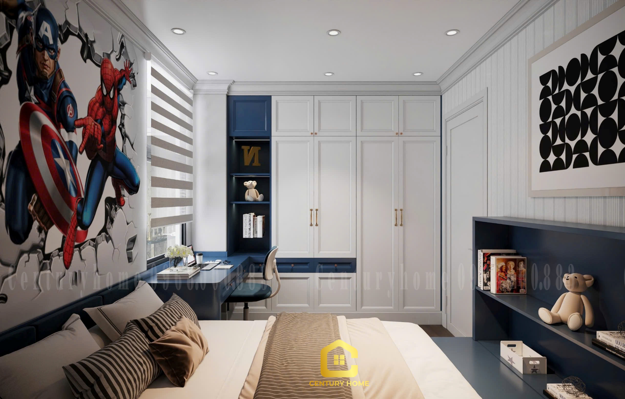 Thiết Kế Nội Thất Phòng Trẻ Em Phong Cách Tân Cổ - Dự Án Ecogreend Nguyễn Xuyển - Chị Hiền Cầu Giấy