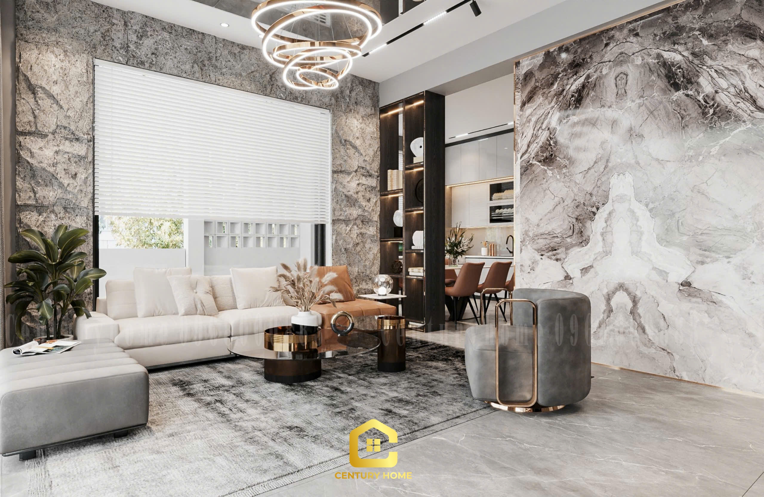 Thiết Kế Nội Thất Phòng Khách Phong Cách Hiện Đại - Anh Sơn Hải Dương