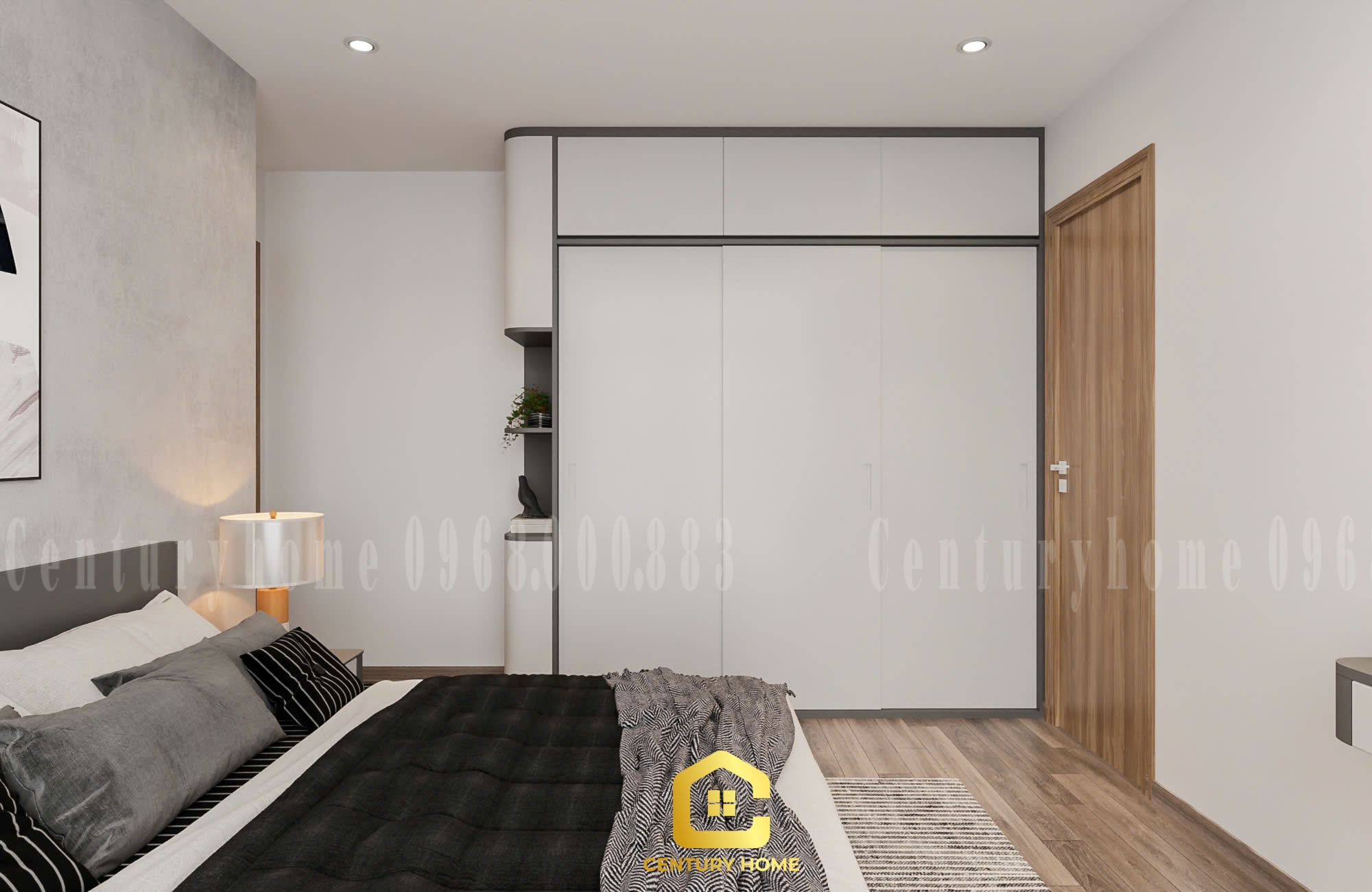 Thiết Kế Nội Thất Phòng Ngủ Phong Cách Hiện Đại - Chị Yến Cầu Giấy