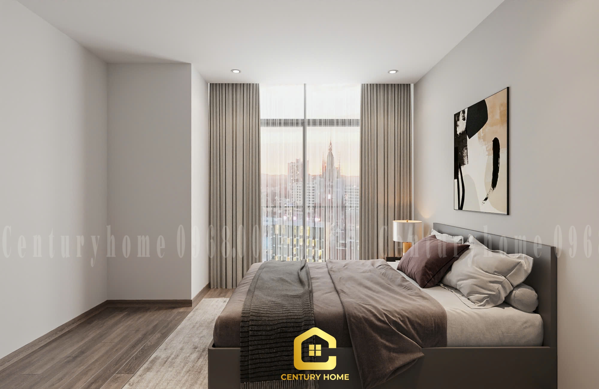 Thiết Kế Nội Thất Phòng Ngủ Phong Cách Hiện Đại - Chị Yến Cầu Giấy