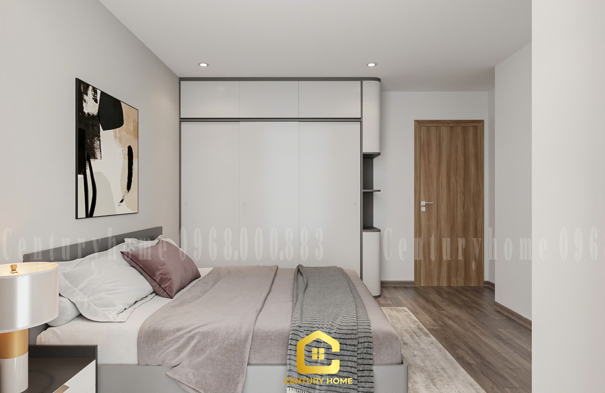 Thiết Kế Nội Thất Phòng Ngủ Phong Cách Hiện Đại - Chị Yến Cầu Giấy