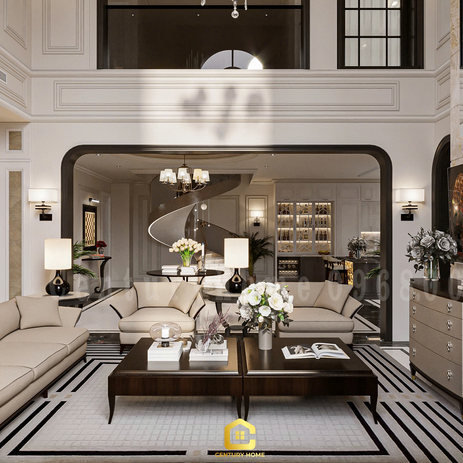 Thiết Kế Nội Thất - PC Tân Cổ - Anh Thắng - Xuân Đỉnh - 150m2