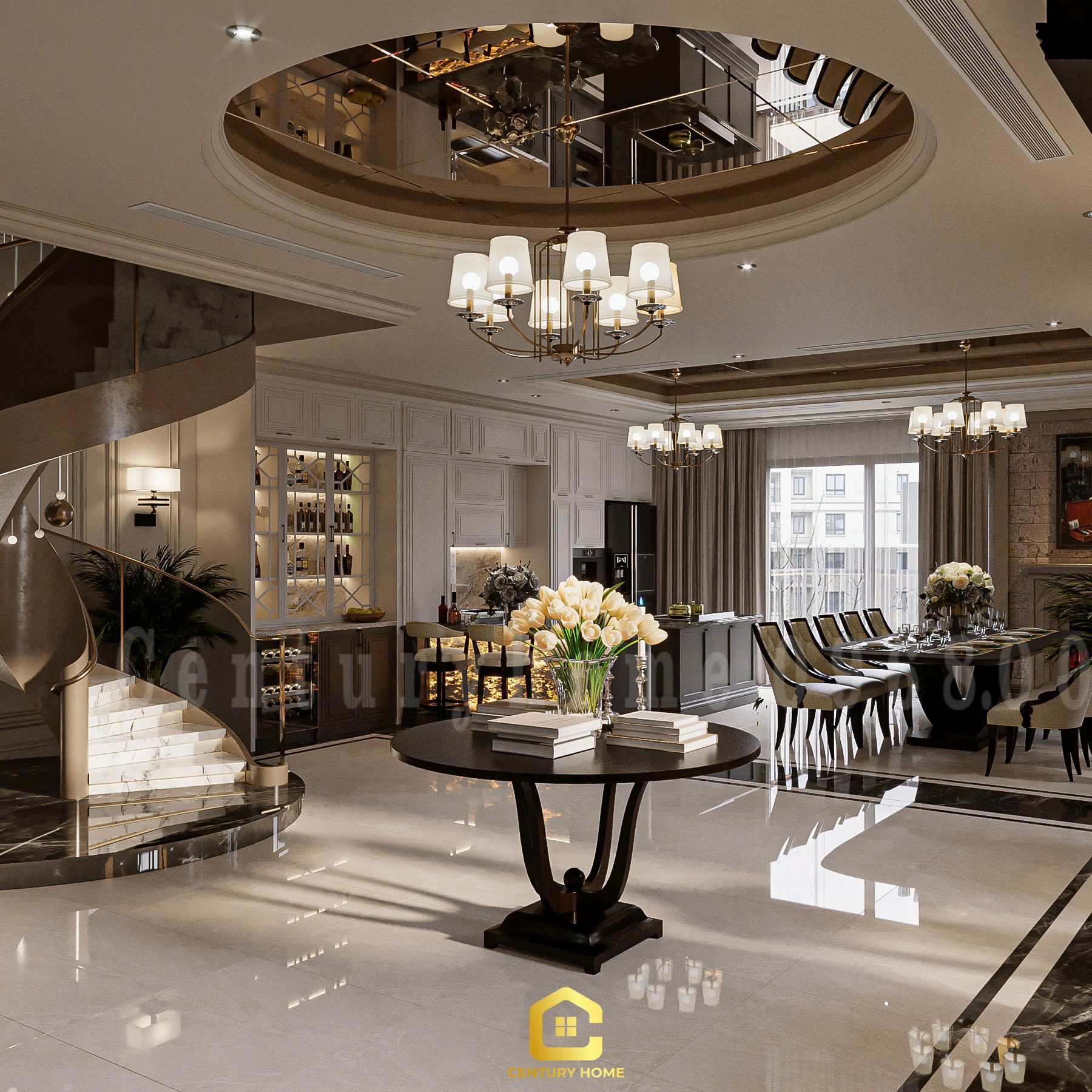 Thiết Kế Nội Thất - PC Tân Cổ - Anh Thắng - Xuân Đỉnh - 150m2