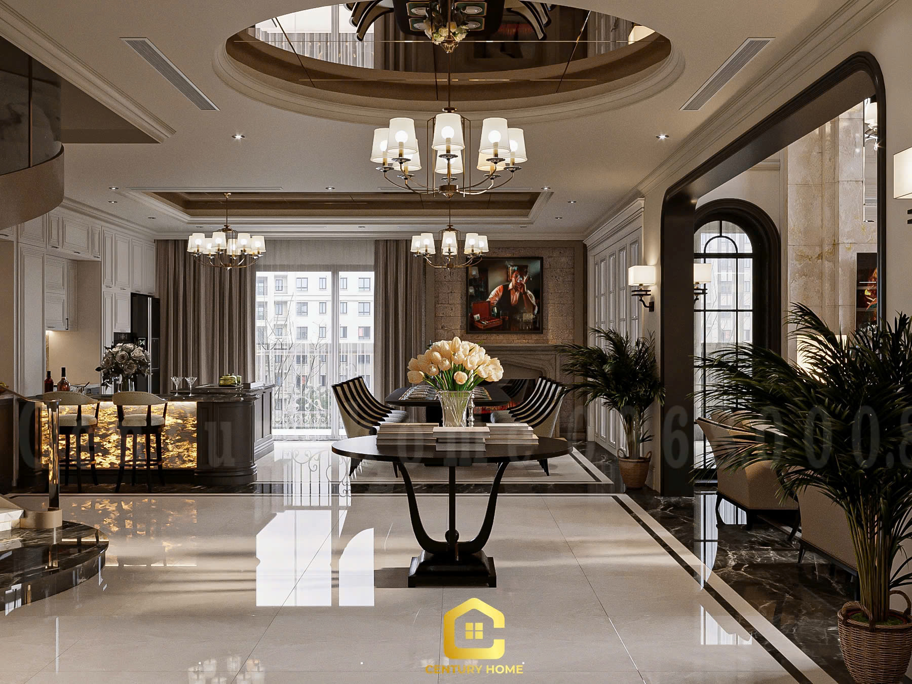 Thiết Kế Nội Thất - PC Tân Cổ - Anh Thắng - Xuân Đỉnh - 150m2