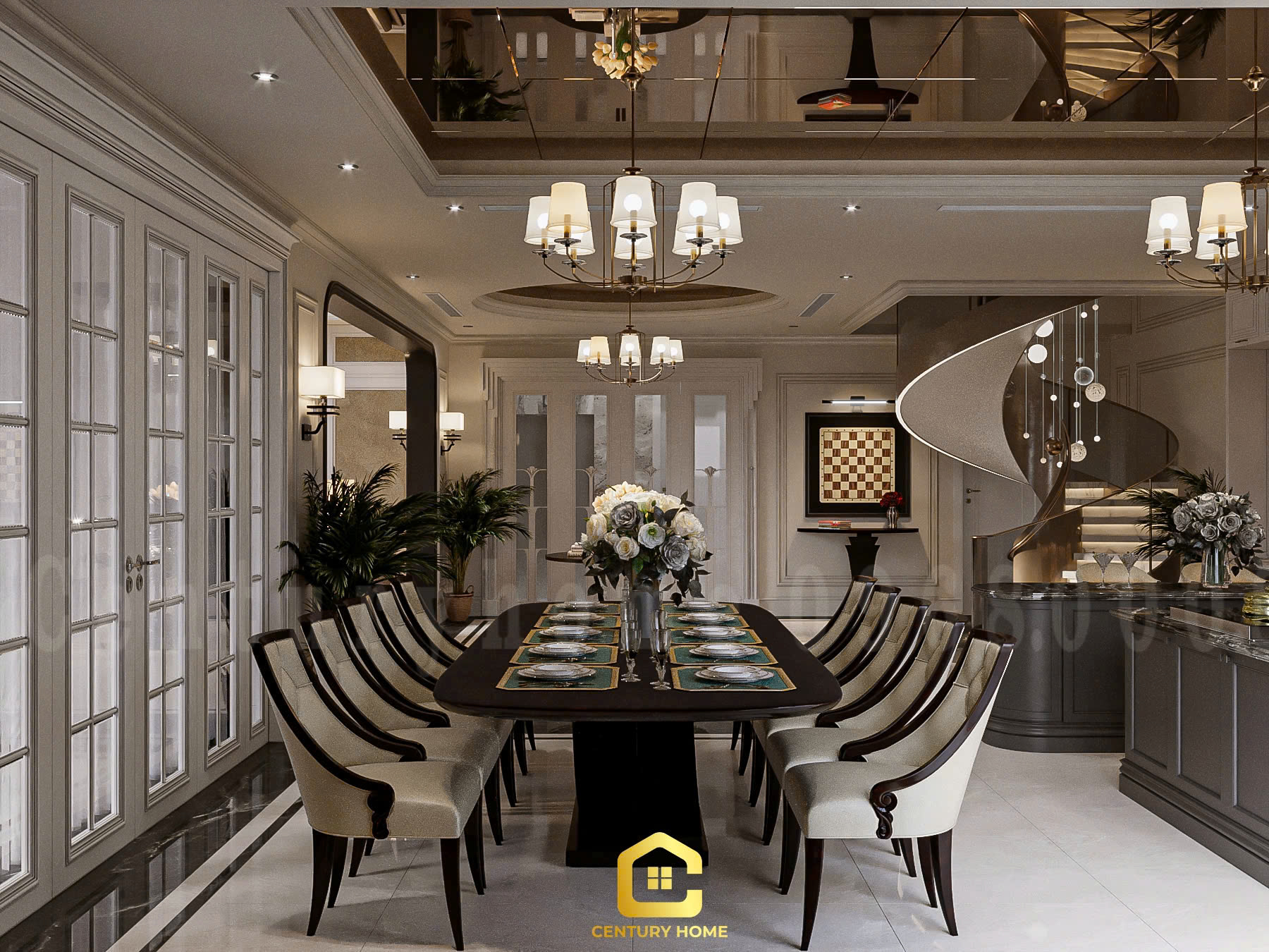 Thiết Kế Nội Thất - PC Tân Cổ - Anh Thắng - Xuân Đỉnh - 150m2