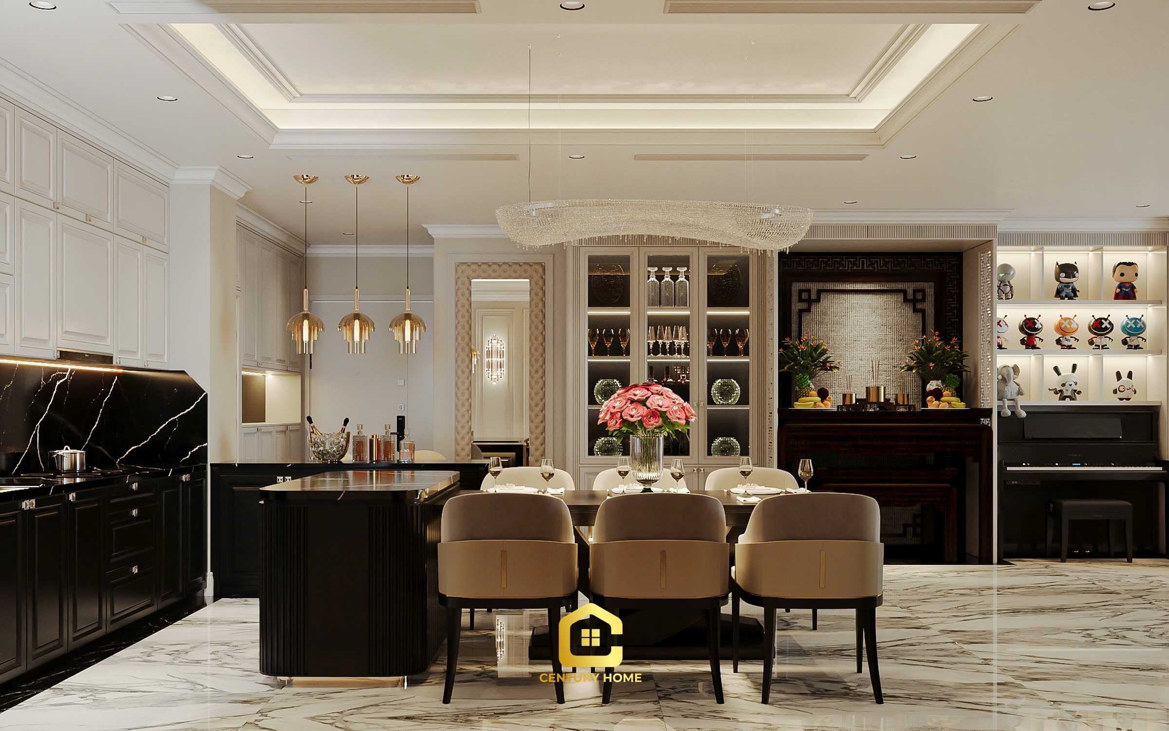 Thiết Kế Nội Thất - PC Tân Cổ - Anh Hải - Mipec Long Biên