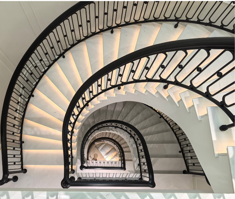 Dự án cầu thang biệt thự theo phong cách tối giản