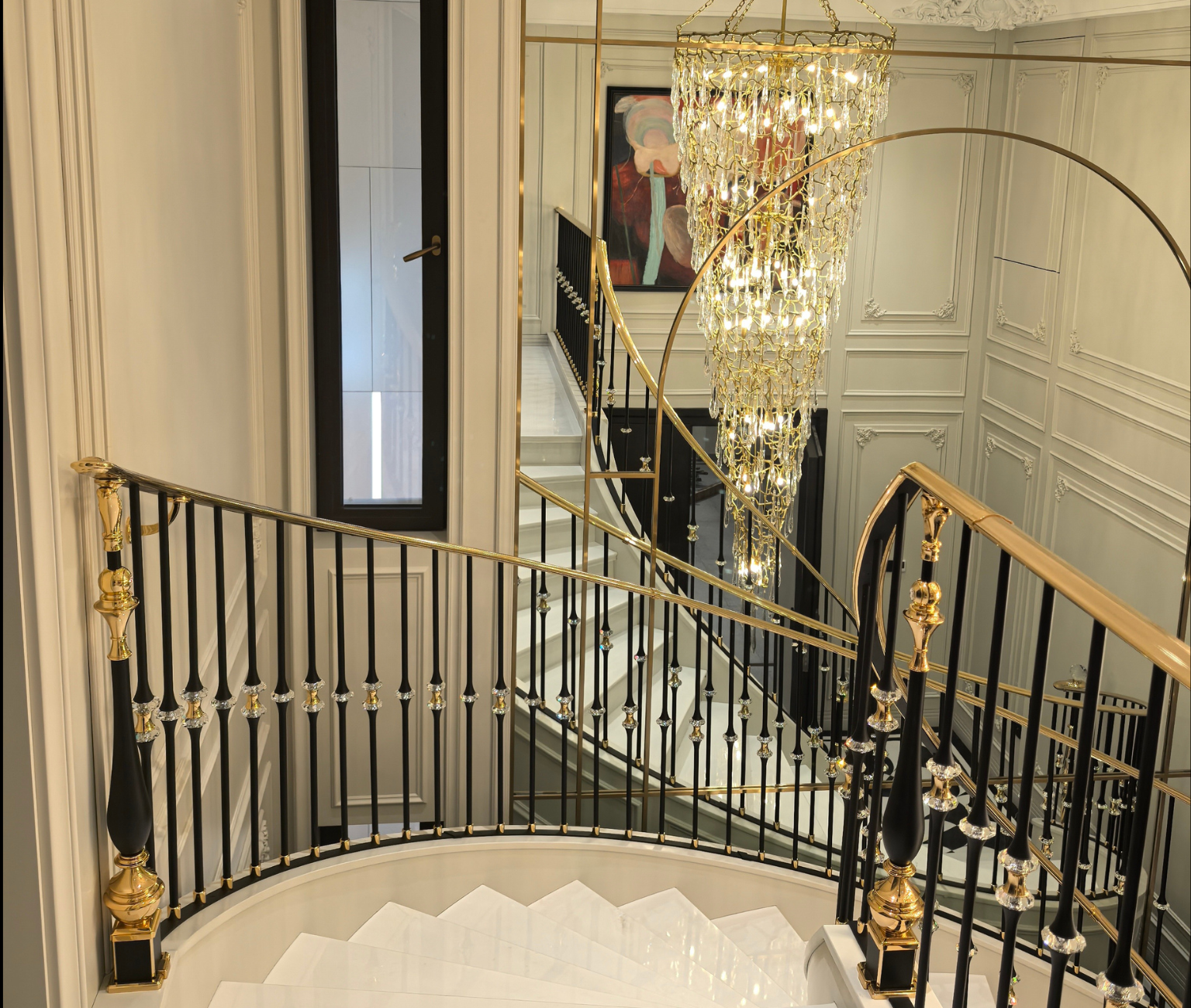 Dự án cầu thang biệt thự theo phong cách Luxury