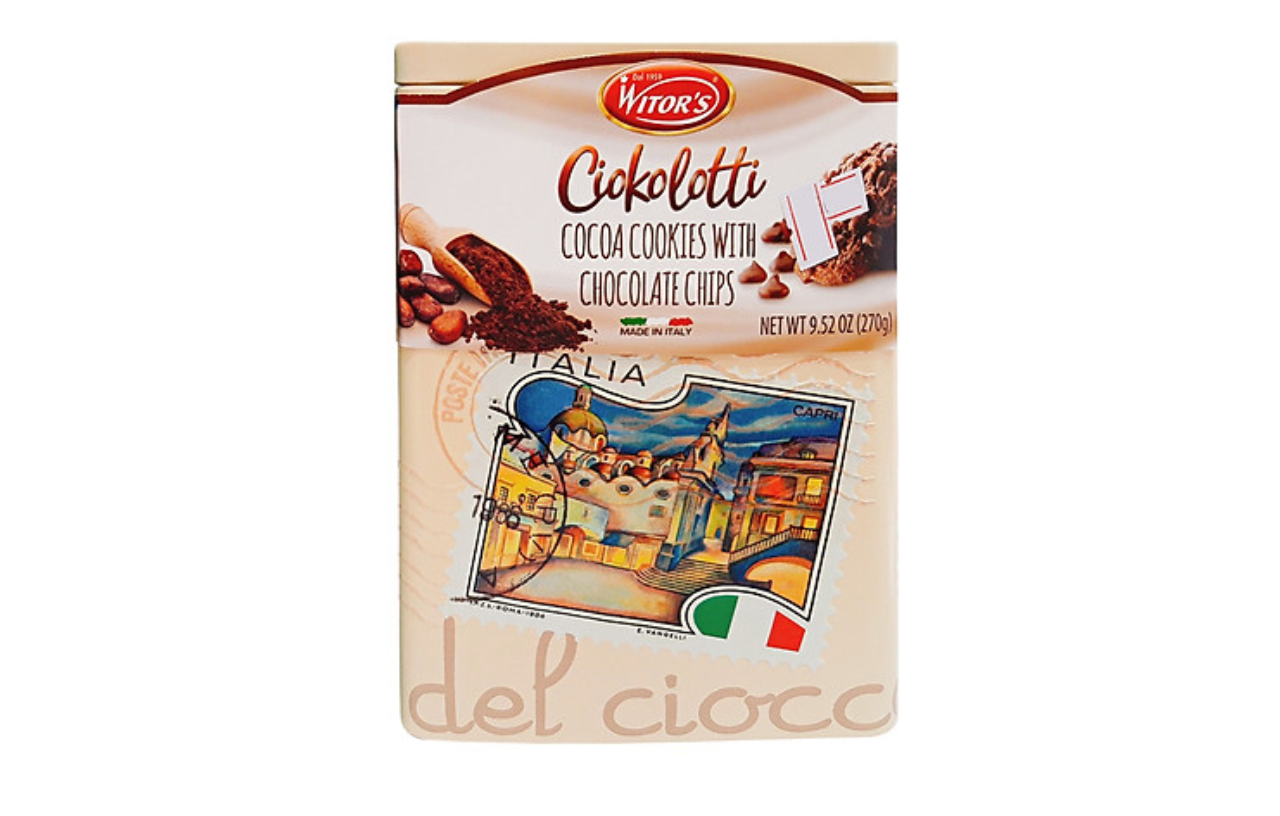 Bánh Ý Biscotti hộp thiếc (sữa, socola) 270g