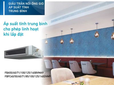 FBA50BVMA9/RZA50DV2V+BRC1E63 /BRC4C65-Máy điều hoà giấu trần nối ống gió- Inverter-2 chiều lạnh sưởi