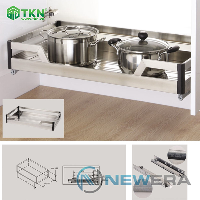 Lắp đặt kệ ngăn kéo để xoong nồi NewEra