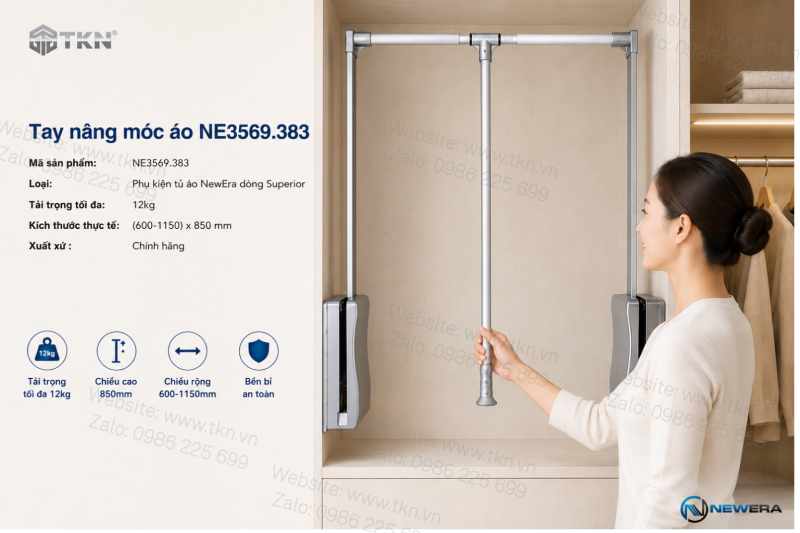 Tay Nâng Móc Áo Cao Cấp NewEra NE3569383 - Giải pháp tiện nghi cho căn phòng hiện đại