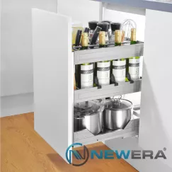Giá dao thớt, gia vị NewEra inox hộp 304 giảm chấn, 350mm