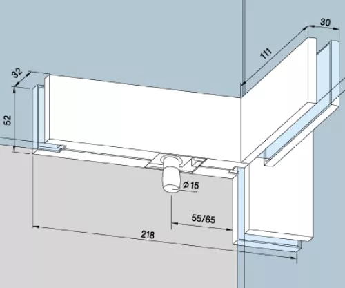 Kẹp kính bản lề sàn Dorma PT41