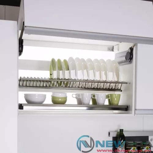 Giá treo úp bát đĩa NewEra inox 2 tầng tủ trên rộng 1000mm