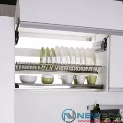 Giá treo úp bát đĩa NewEra inox 2 tầng tủ trên rộng 700mm
