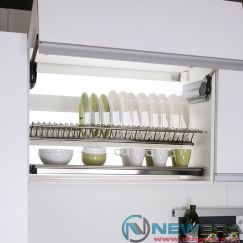Giá treo úp bát đĩa NewEra inox 2 tầng tủ trên rộng 800mm