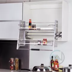 Kệ kho 2 tầng di động NewEra lắp tủ trên rộng 800mm