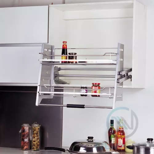 Kệ kho 2 tầng di động NewEra lắp tủ trên rộng 800mm