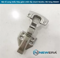 Bản lề NewEra thẳng giảm chấn, lắp nhanh piston đồng 666C