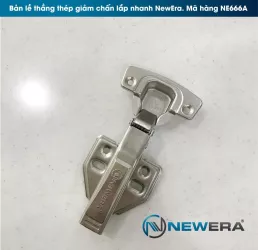 Bản lề tủ bếp NewEra giảm chấn, loại thẳng, lắp nhanh 666A