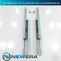 Ray trượt tủ bếp NewEra giảm chấn lắp âm, mở 3/4, dài 300mm