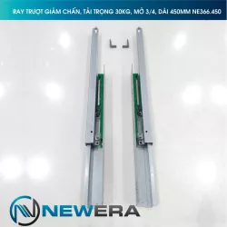 Ray trượt tủ bếp NewEra giảm chấn lắp âm, mở 3/4, dài 450mm