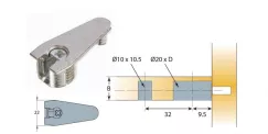 Cam nối Titus 06459 gỗ dày tối thiểu 15/16mm
