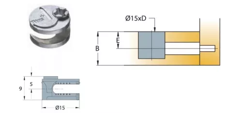 Cam nối Titus 09406 gỗ dày tối thiểu 12mm
