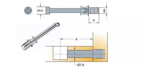 Chốt nối Titus 09594 dài 34mm
