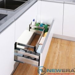 Ngăn kéo dưới chậu rửa NewEra inox hộp 304, giảm chấn, 900mm