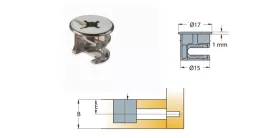 Cam nối Titus 05658 gỗ dày tối thiểu 16mm
