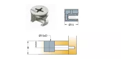 Cam nối Titus 05678 gỗ dày tối thiểu 28/29mm