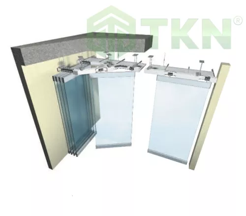 Ray cửa trượt lùa Henderson Flexirol 135° Glass tải trọng 1 cánh 250kg hoặc 500kg