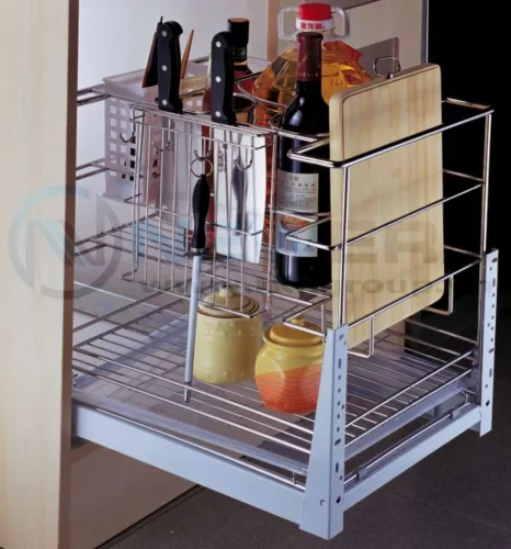 Giá kệ dao thớt, chai lọ, gia vị, rộng 400mm, có khay hứng nước