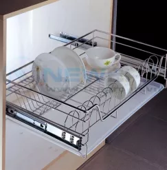 Kệ ngăn kéo đựng bát đũa NewEra cánh mở có khay hứng nước, rộng 600mm