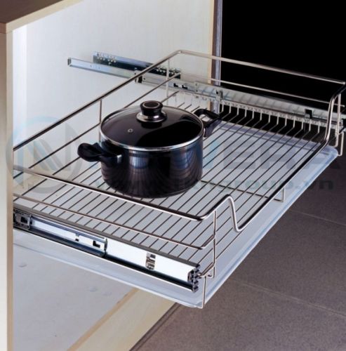 Kệ ngăn kéo đựng xoong nồi NewEra cánh mở có khay hứng nước, rộng 600mm