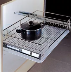 Kệ ngăn kéo đựng xoong nồi NewEra cánh mở có khay hứng nước, rộng 600mm