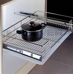 Kệ ngăn kéo đựng xoong nồi NewEra cánh mở có khay hứng nước, rộng 600mm