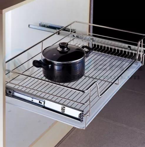 Kệ ngăn kéo đựng xoong nồi NewEra cánh mở có khay hứng nước, rộng 725mm