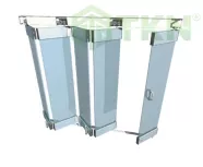Ray cửa trượt gấp Henderson Traverse Glass cánh kính rộng 900mm, tải trọng 1 cánh 60kg