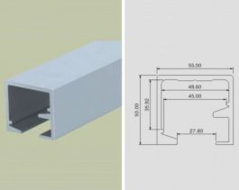 Ray trượt cửa trượt gấp NewEra NE-330C, dài 3m