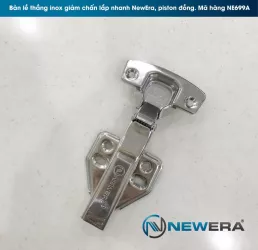 Bản lề giảm chấn inox 304 tủ bếp NewEra, loại thẳng, lắp nhanh