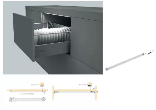 Đèn LED cảm ứng bật tắt bằng cách đóng mở ngăn kéo hoặc cánh tủ NE4500.862A5.4