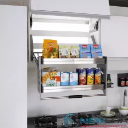Kệ bát đĩa di động đa năng 2 tầng NewEra inox 304, giảm chấn rộng 900mm