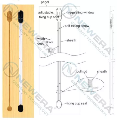 Thanh chống cong cánh tủ áo, tủ bếp NE026A1