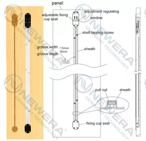 Thanh chống cong cánh tủ áo, tủ bếp NE026B2